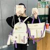 New Five-Piece Backpack Korean Style Contrast Color Canvas Bag