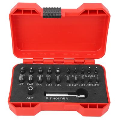 22PCs Screw Extractor Left Hand Thread Tool Set Durable Hardware Accessory High Speed Steel