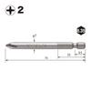 VESSEL Driver Bits for Screwdrivers x H B35 ZP Air/Electric +2 75mm, 10-Piece Set, Hardness (High Hardness),