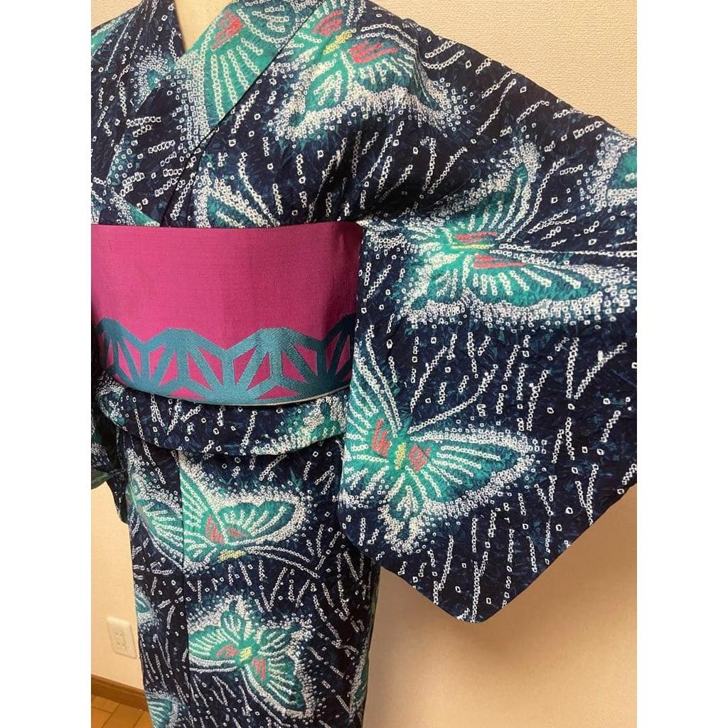 Used Arimatsu Shibori Butterfly Pattern Final Price 1000 Off Yukata Navy Blue