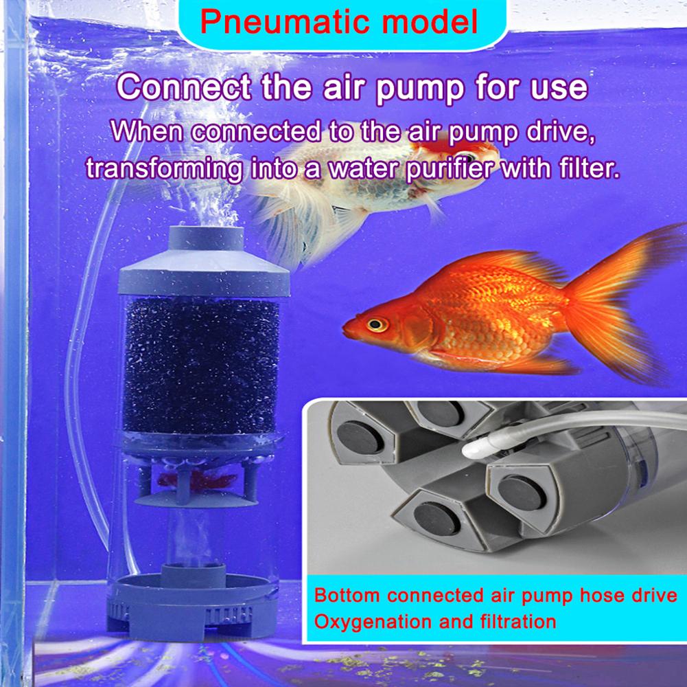 1pcs Aquarium Filter Submersible Fish Tank Automatic Stool Suction Collector Aquarium Internal Air  Fish Poop Cleaner Filter