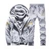 Men Winter Outfits Fleece Coat+Sweatpants Warm Hooded Jacket Fashion Sport Tracksuit