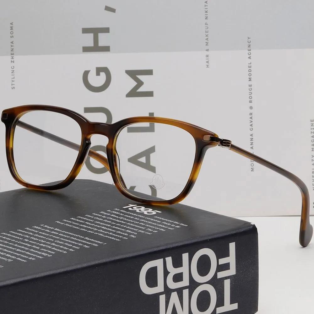 Moncler Eyeglass Frames ML5045 052 Square Leopard Print Horn-rimmed Fashion
