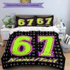 3PC Custom Name "67th Birthday Celebration" Bedding Set Printed Bedding Set Duvet Cover Closure Includes 1 Duvet Cover & 171 Pillowcases for Bedroom