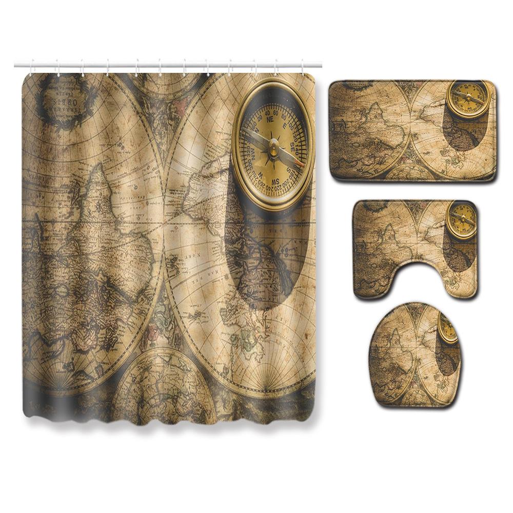 Floor Mat Combination Four-Piece Set Bathroom Toilet Carpet Shower Room Mat Foot Mat