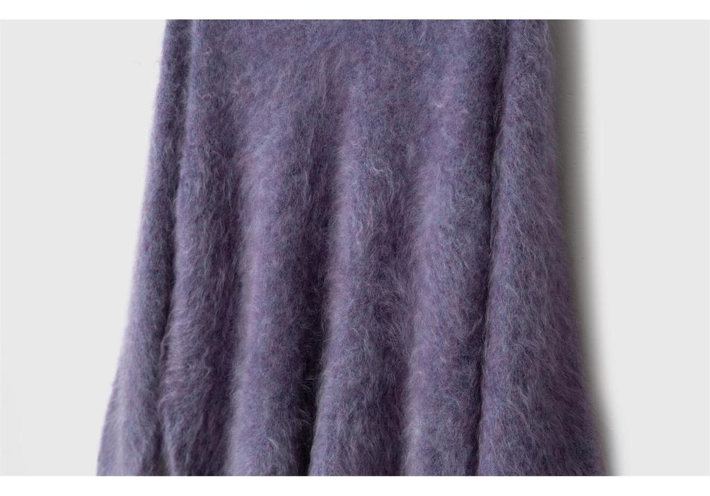 Luxury Pure Cashmere Slub Yarn Long Brushed Sweater - Loose, Thickened Knit Wool Sweater