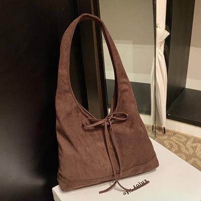 Mizaç Moda Günlük Vintage Süet İş Seyahat Omuz Koltuk Altı Fiyonklu Tote Çanta Tide