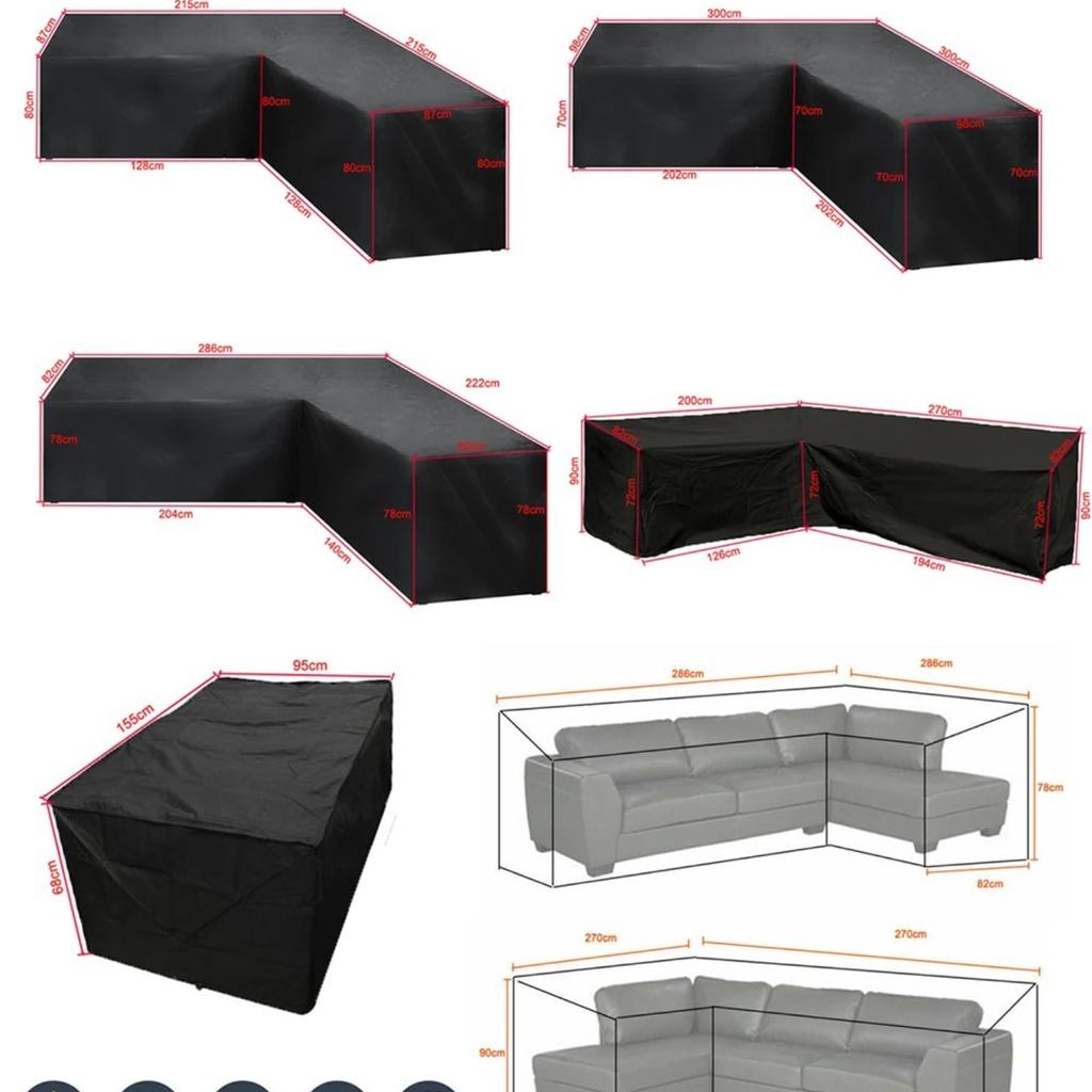 L-förmige Outdoor-Sofahülle/Möbelabdeckung für den Außenbereich, Wasserdicht, Staubdicht und UV-beständig, Outdoor-Möbelabdeckung.