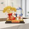Prosperous Fortunate Cat Decor with Gold Frame Traditional