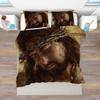 Jesus Christ King Queen Duvet Cover Christianity Bedding Set Western Religion Quilt Cover Blue-green Polyester Comforter Cover