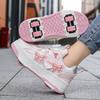 Girls's Rotating Button Four Wheel Skate Roller Shoes Roller Skating Removable  Kids Shoes with Wheels