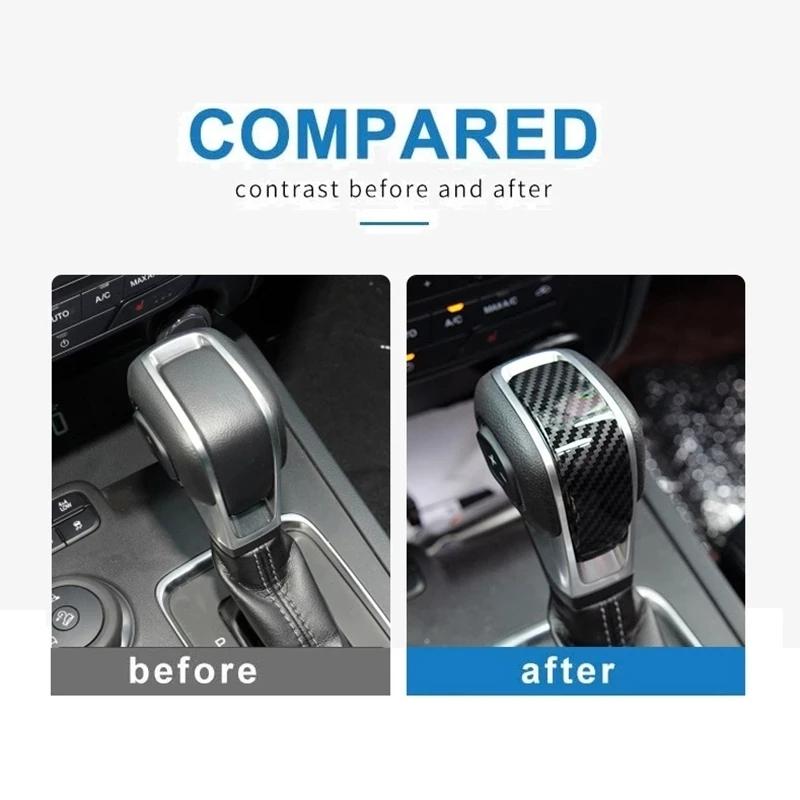 1 buc pentru fibra de carbon din oțel inoxidabil schimbător de viteze buton decorator capac Trim pentru Ford Ranger Everest Endeavor 2015+ accesorii auto