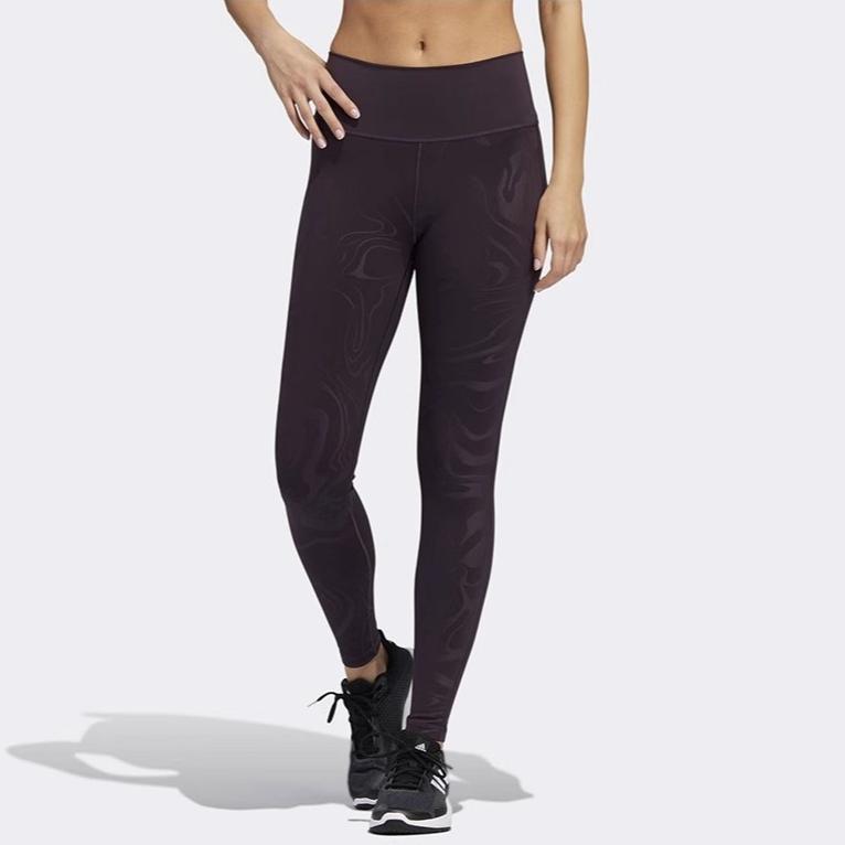 Adidas Glam On High-Waisted Slim Fit Moisture-Wicking Odor-Resistant Sports Trousers Women Bottoms Noble-Purple GD1487