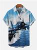 Fighter Series 1D Digital Printing Men's Hawaiian Shirt Short Sleeve Wholesale