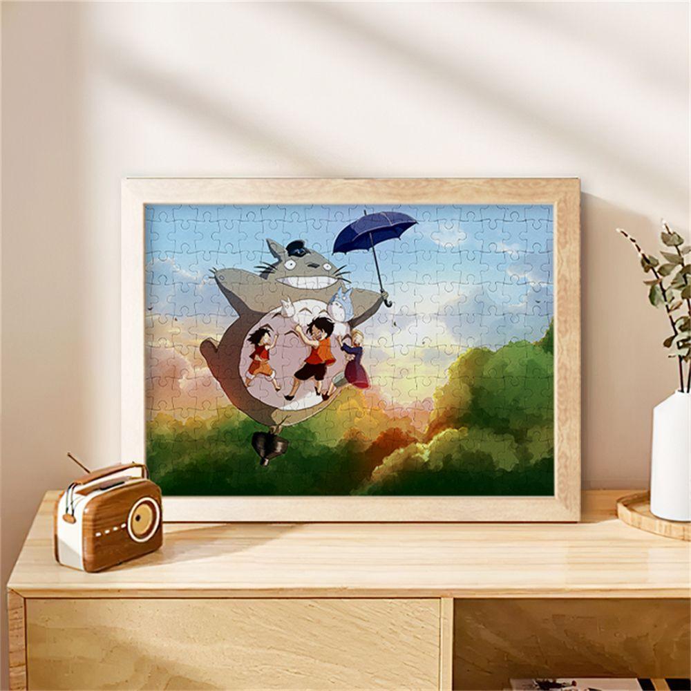 Studio Ghibli Totoro Drewniana Układanka Urocza Ozdoba&Drewniana Układanka Totoro Z Ramką DIY Dekoracja Biurka
