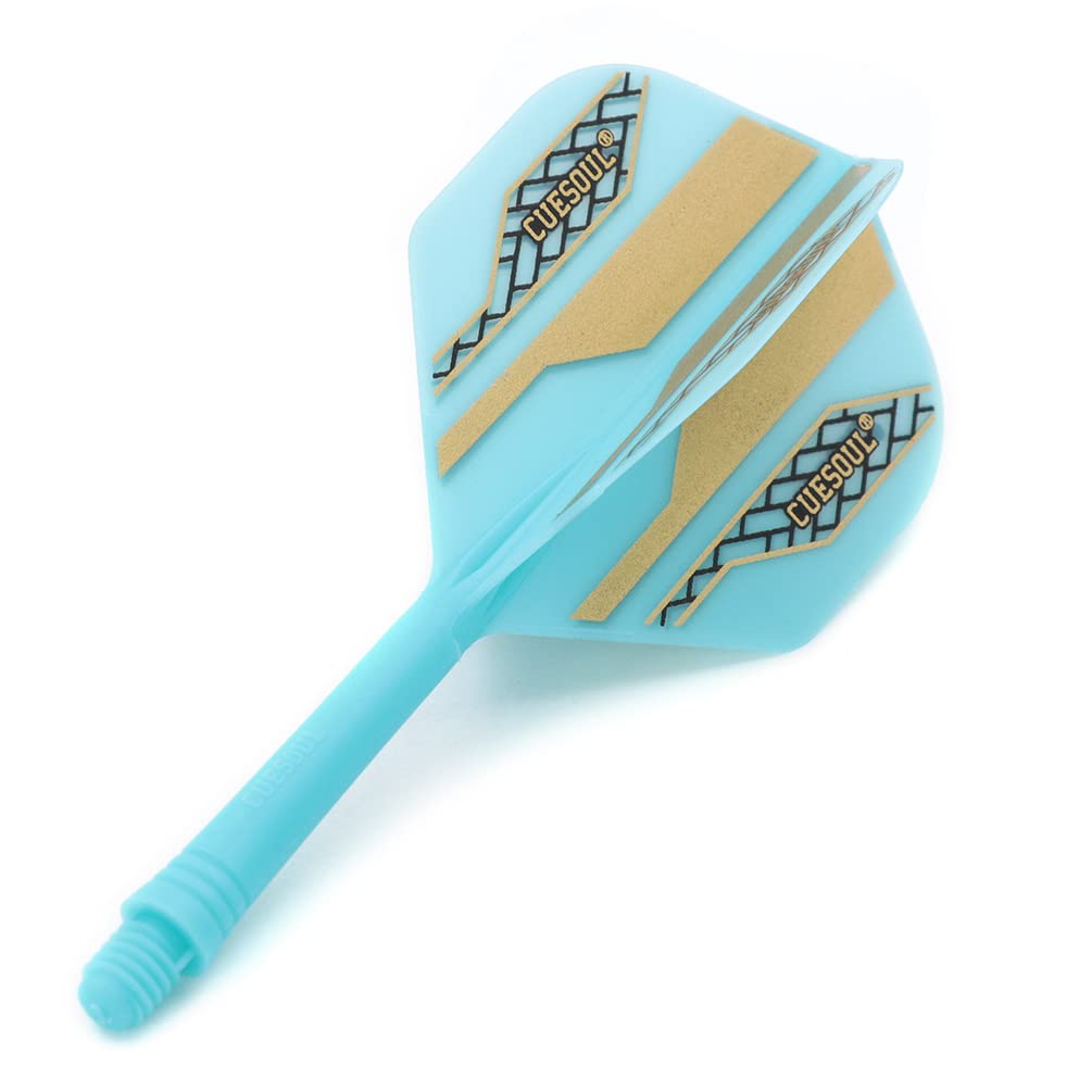 CUESOUL Integrated Flights AK5 Standard Shape Blue Base Gold Black Pattern Set Of 3 CSAK-55X-1