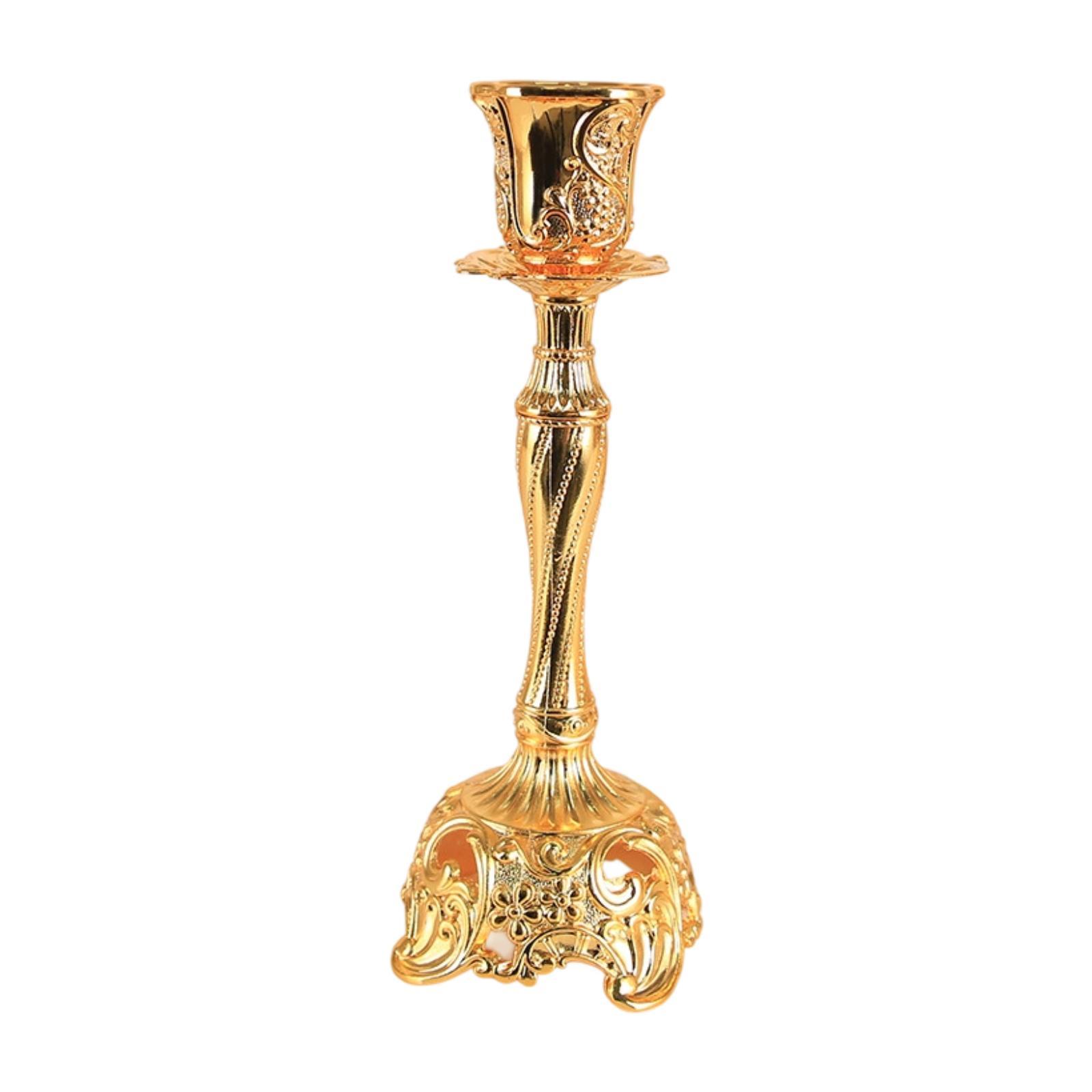 

Candlestick Holder Ornament Candle Holder Metal Taper Candle Holder Deluxe for Living Room Party Desktop Holiday Dining Room золотой