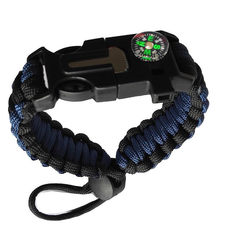5-in-1 Multifunctional Survival Paracord Bracelet with Compass for Outdoor Travel and Climbing
