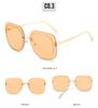 2021 European and American Square Frame Sunglasses with Rice Nail Grooved Lenses for Women