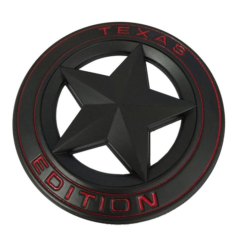 1Pc Metal TEXAS EDITION Shield Pentagram 3D Emblem Badge Car Fender Side Tail Body Sticker for Wrangler Liberty Grand Cherokee