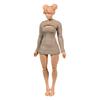 1/12 Scale Women's Clothing, Stretch Tight Bust-revealing Sweater Underwear for 6-inch Action Doll (sand Color)