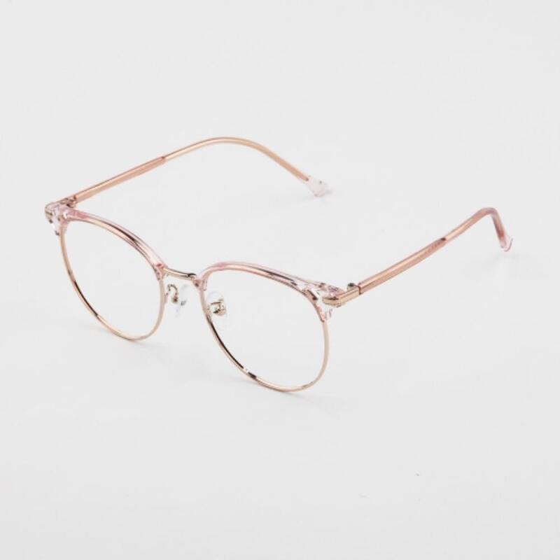Men s and Women s Couple Round Fashion Glasses Frames G1177_Transparent Gold