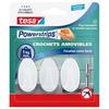 Hooks - Tesa - Mini Oval Hooks - White - 4 Mini Powerstrips - Damage-free Mounting