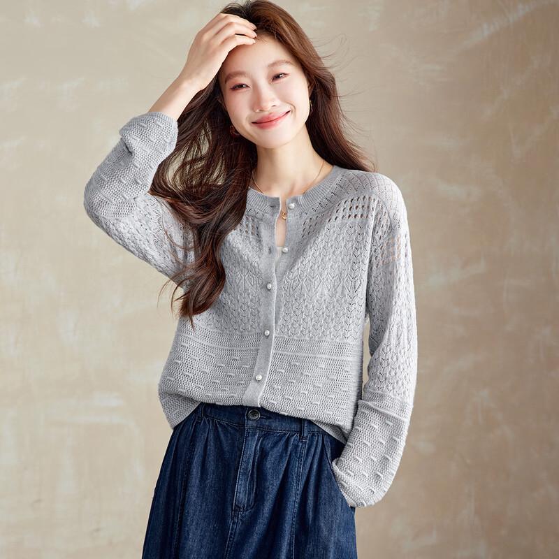 Srcr Women s Ultra-Fine Wool Crochet Cardigan XL