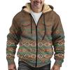 Men'S Winter Zipper Hooded Fleece Sweatshirt With Patch Pocket Casual Jacket