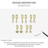 BAMOER 925 Sterling Silver Gilded 1Pair Shiny Zircon Moon & Star & Demon Eye & Butterfly & Lightning Earrings Buckle for Women Fine Jewelry