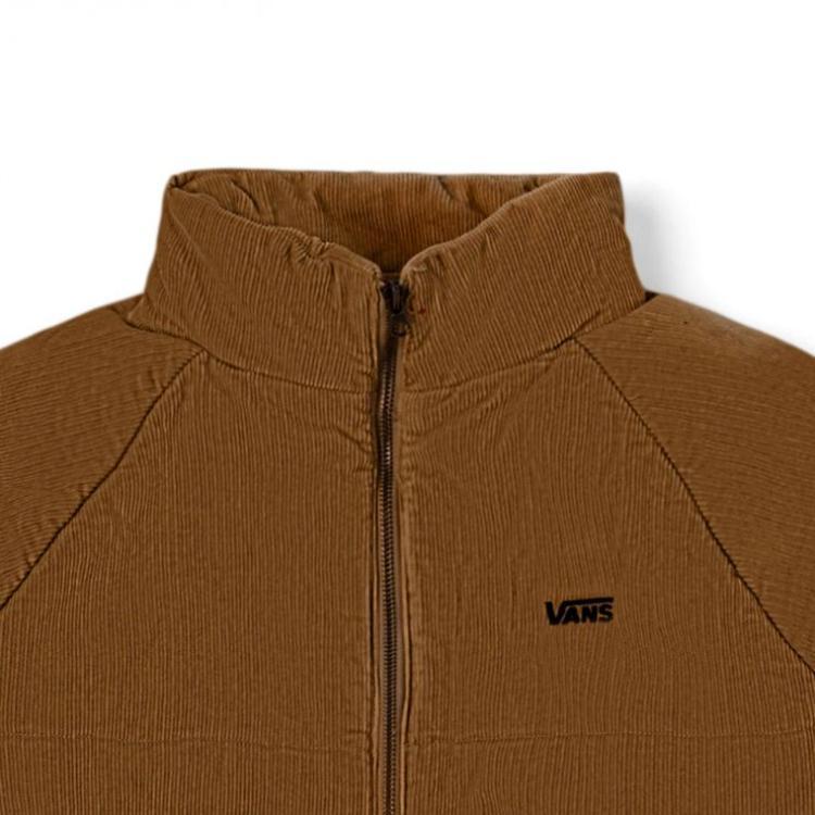 Vans Padded Jacket Warm Comfortable Casual Stand Collar Raglan Long Sleeve Jacket Women jackets Brown VN00043GY5N