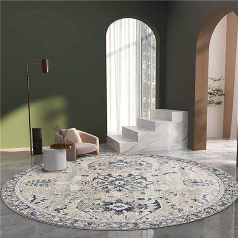 Moroccan Style Living Room Decoration Round Carpet Large Area Rugs for Bedroom Home Rocking Chair Floor Mat Washable Lounge Rug