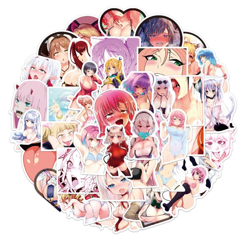 New 50pcs Anime Hentai Sexy Pinup Bunny Girl Waifu Decal Stickers Suitcase Laptop Car Truck Waterproof Car Sticker Girls Toys