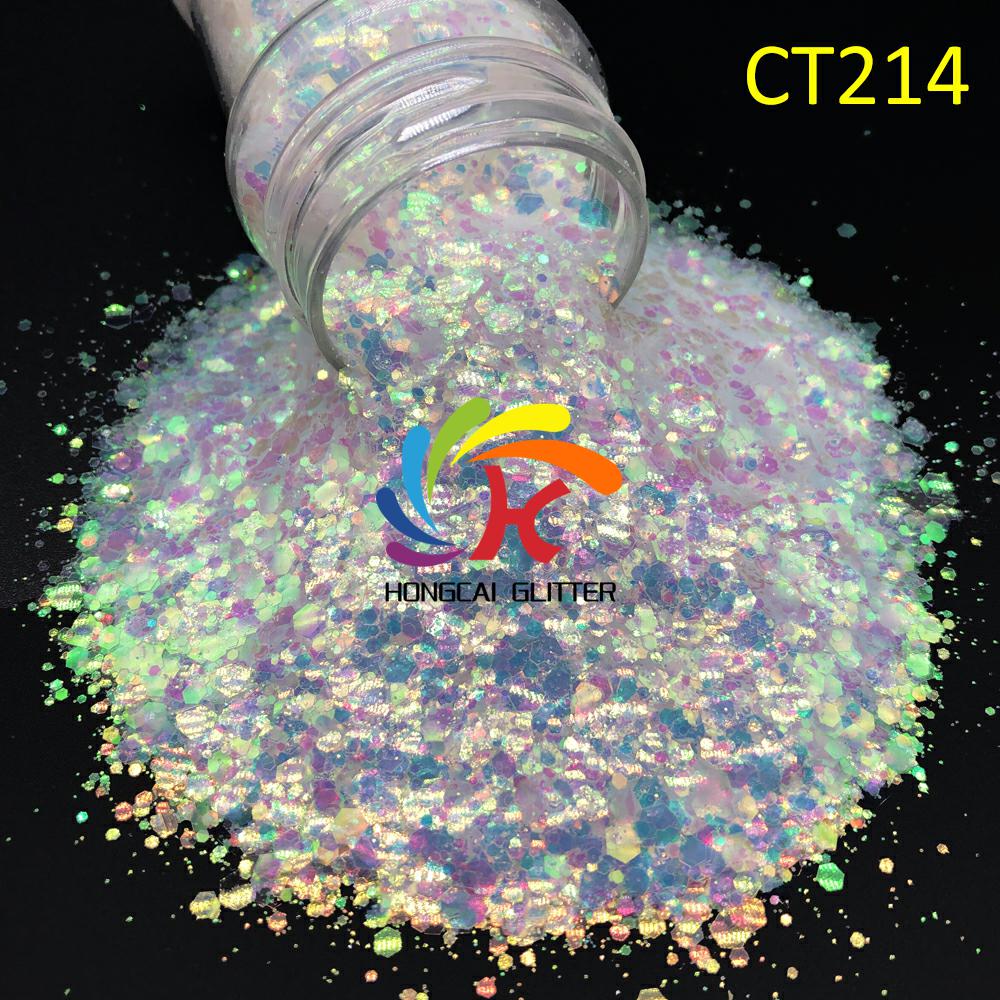 Bulk Mixed Chunky Opal White Glitter Mix for Nail Art Polyester Glitter Christmas Decorations