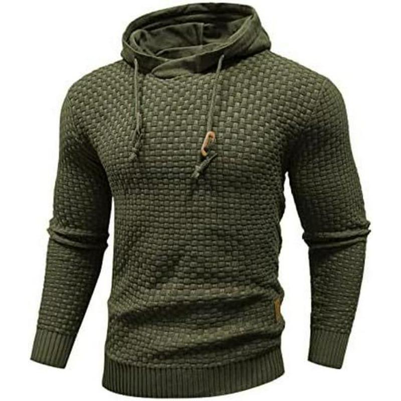 Zaitun Men's Long Sleeve Knitted Hooded Sweatshirt