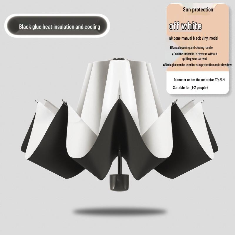 24-ribbers automatisk stormbestandig sammenleggbar paraply for sol og regn