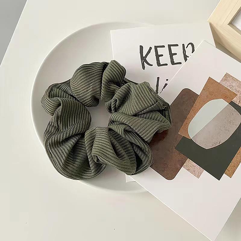 Knitted Hair Scrunchie Headband For Women Solid Color Velvet Elastic Hair Bands Rings Girls Hair Accessories Headwear