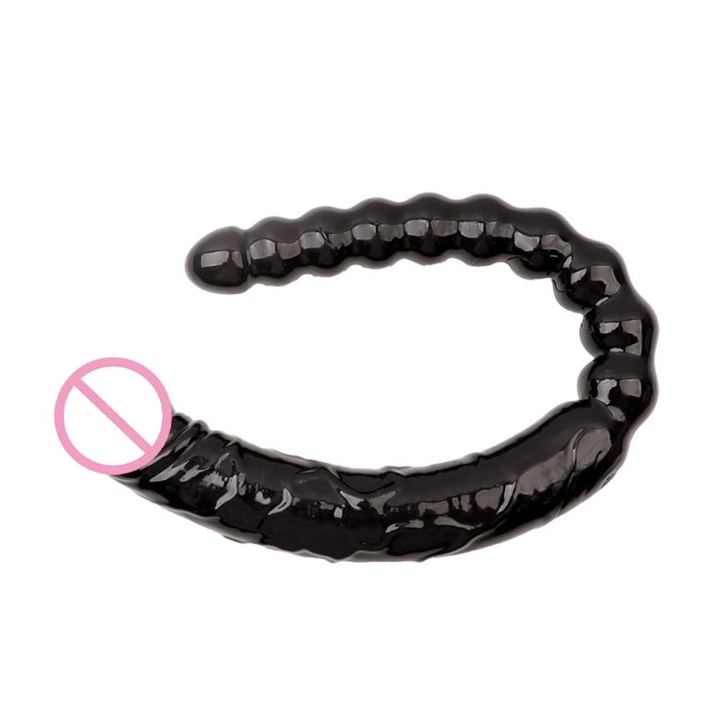 Potreby pre dospelých Sexuálna hračka Obojstranná realistická dildo Flexibilné gélové dildá Penis zadok Análny zadok Zástrčka Masážny prístroj Stimulácia G-bodu