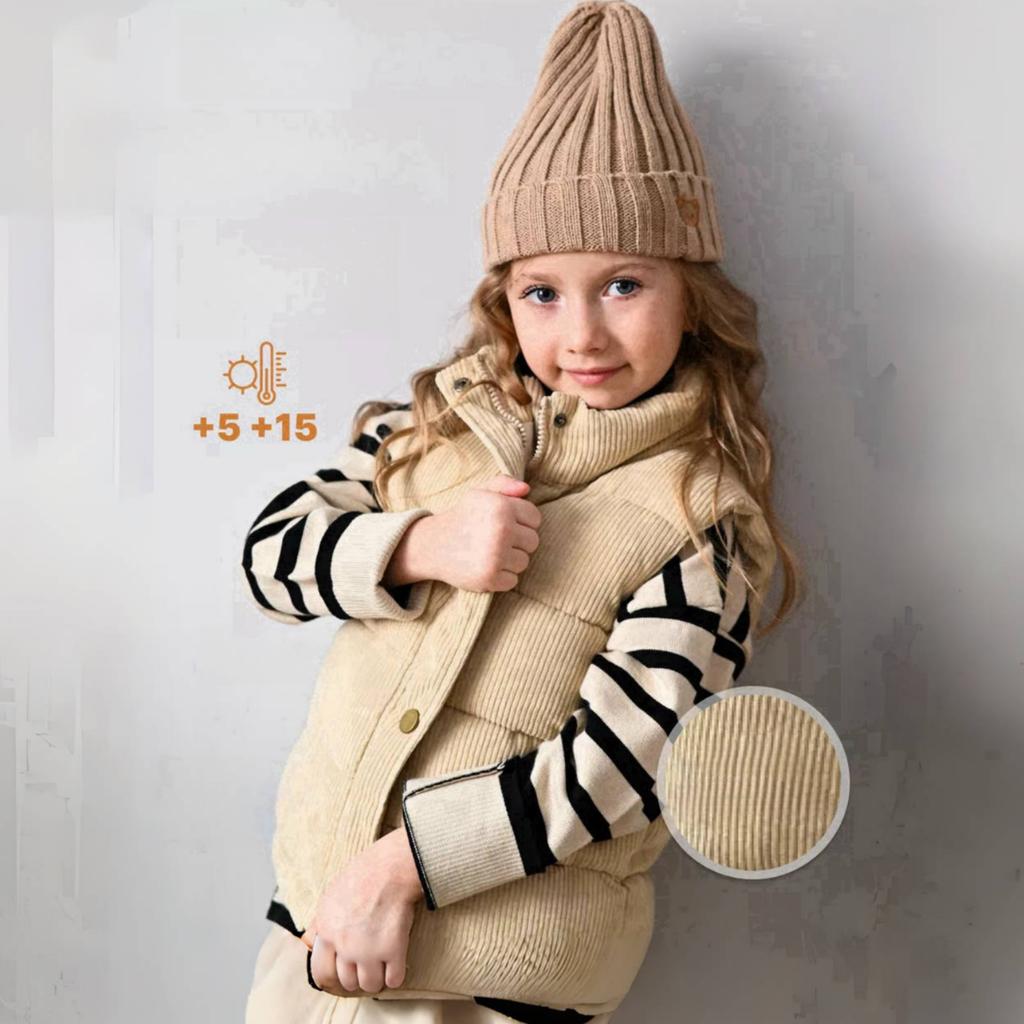 Thickened Corduroy Children's Vest Warm Casual Solid Color Jacket Boys Girls Autumn Spring Fashion Collar Waistcoat 1-10T