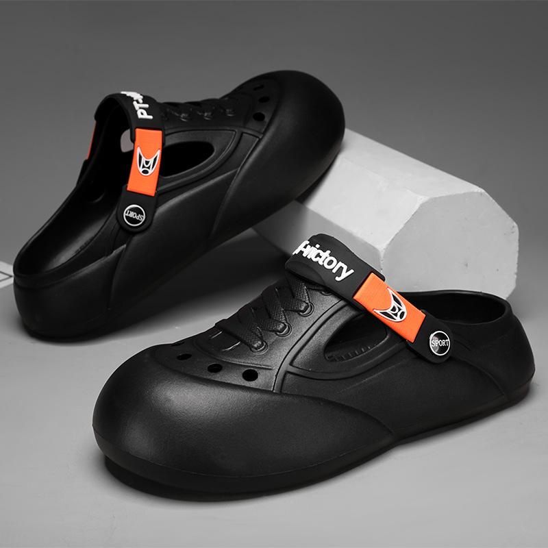 Hole shoes men's summer wear new casual slippers platform sandals men's beach shoes bag head sandals