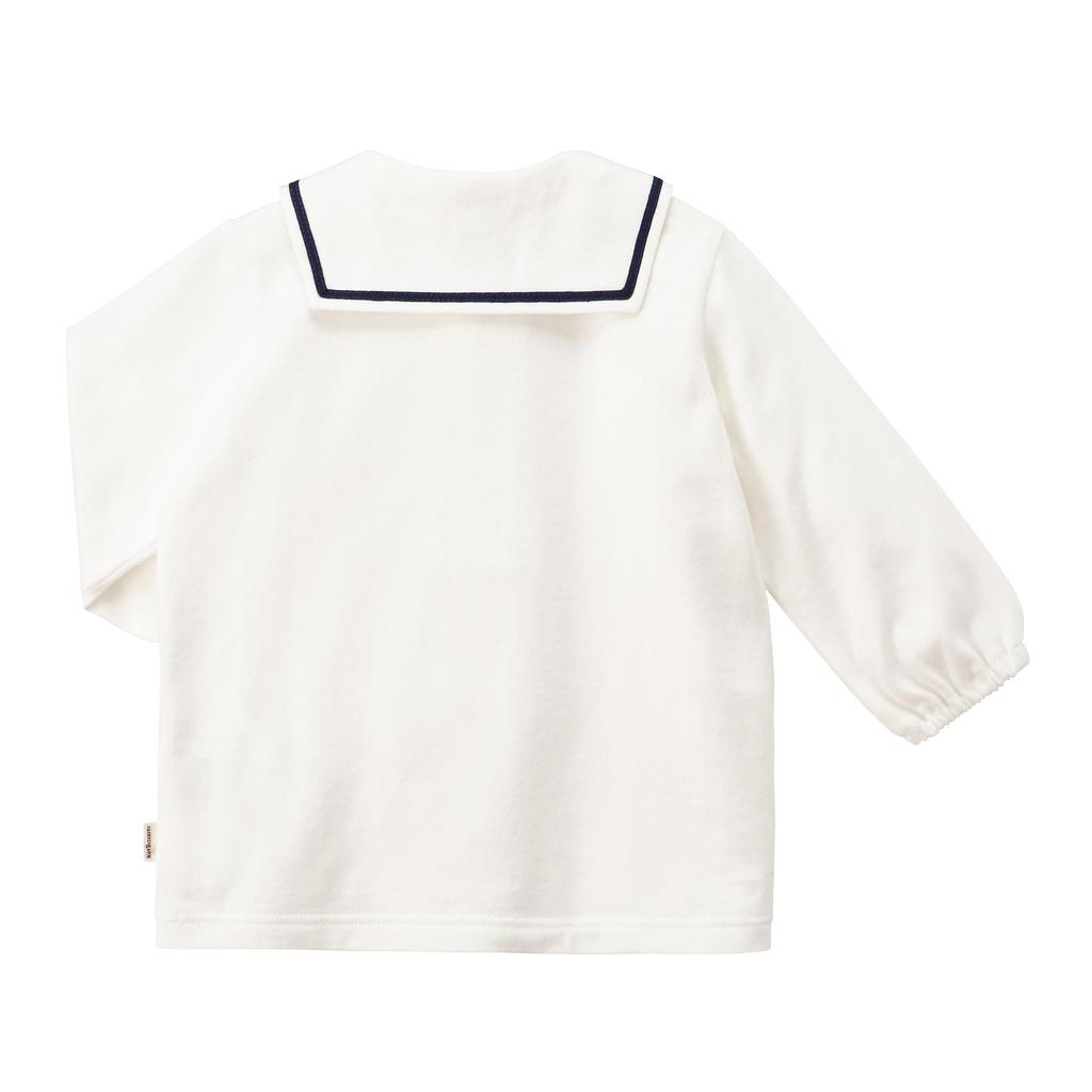 MIKI HOUSE HOT BISCUITS Long Sleeve T-Shirt, Boys and Girls, White, 80cm, 73-5205-491