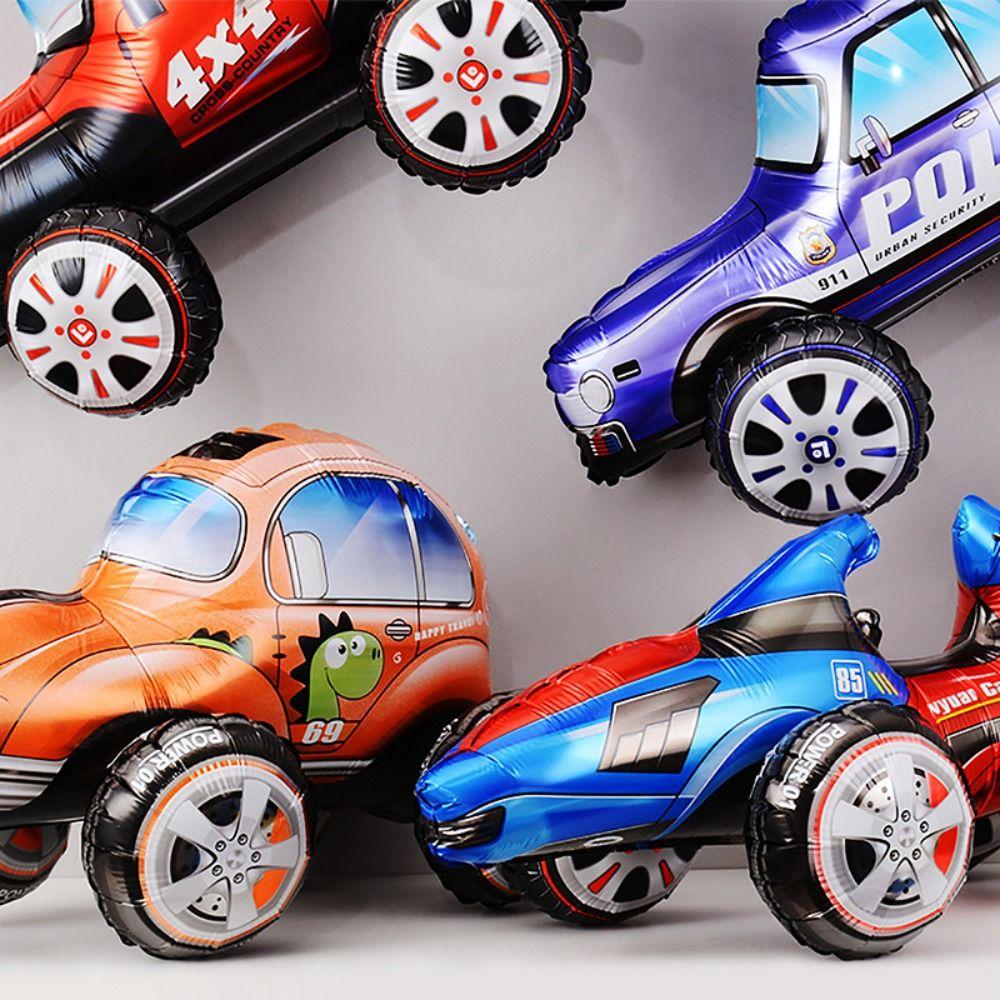 Car Theme 3D Cartoon Car Foil Balloon Racing Balloon Birthday Party