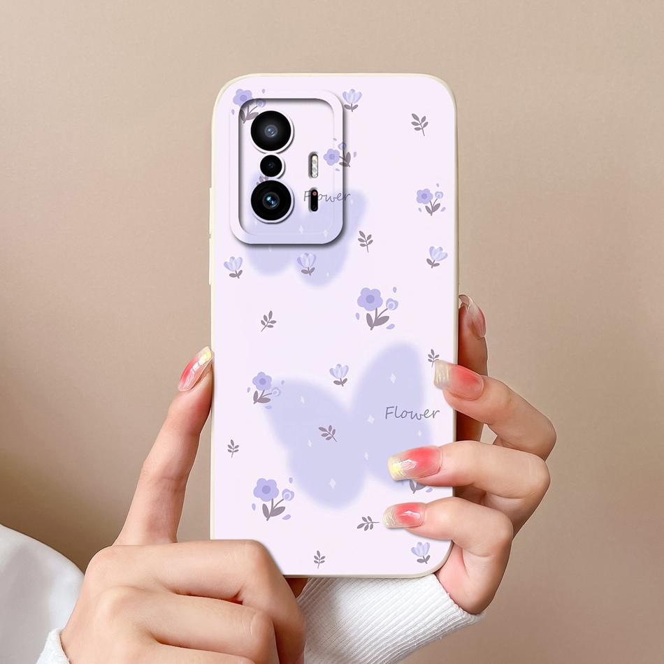 For Xiaom 11T Pro Phone Case Cute Cat Covers Soft Liquid Silicone Funda For Mi 11 T Pro Full Protection Anti Drop Back Cover