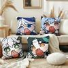 Genshin Impact Face Cute Q-version Game Cushion Cover Pillow Cover Decoration Room Home Sofa Living Office Car Nordic Simplicity