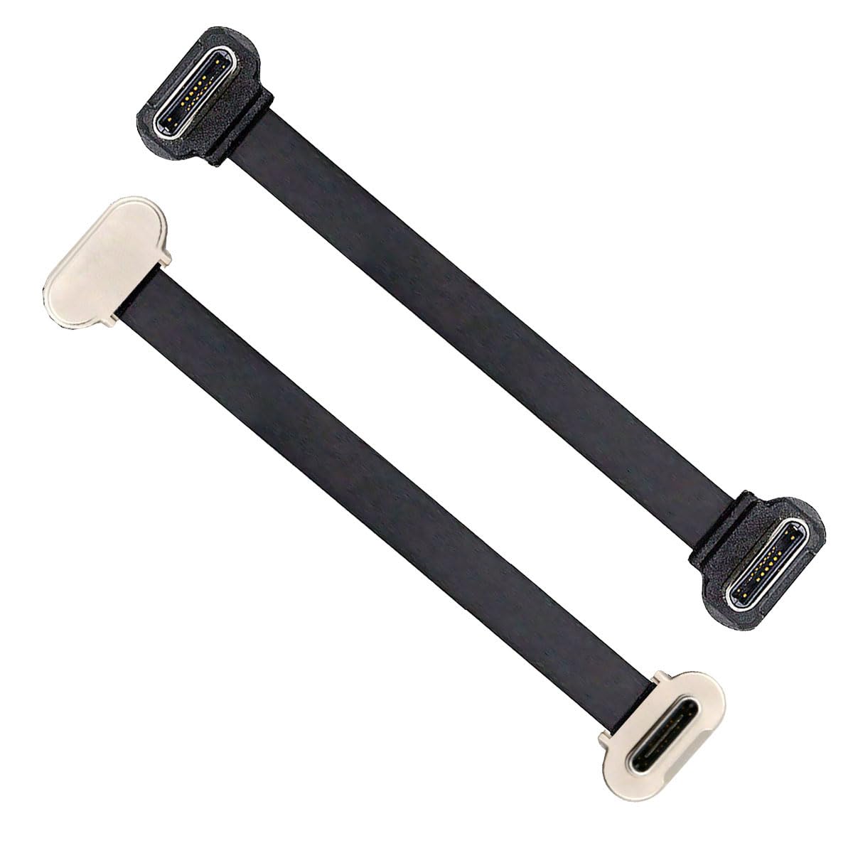 

cablecc to Angled 65W Fast Ultra Slim Flat USB Data for and Cell Phones USB-C USB-C Cable, Charging, 2-Pack, Design, 2.0 Laptops, Tablets, чёрный