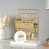 Multifunctional Jewelry Storage Rack for Earrings Necklaces Bracelets Portable Metal Wood Display Organizers