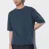 UNIQLO SS24 U Series Blended Loose Striped Short Sleeve T-Shirt Men Tops Ocean-Blue 467825-67