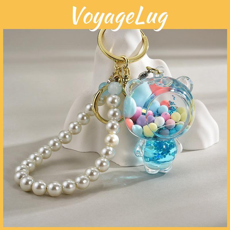 Colorful Bead Bear Keychain With Acrylic Material For Children Gift And Festival Celebration