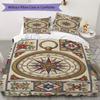 Compass Pattern Bedding uilt Set uilt Cover Pillowcase Home Decoration Birthday Gift (1 * duvet cover + 2 * pillowcase  without core)167
