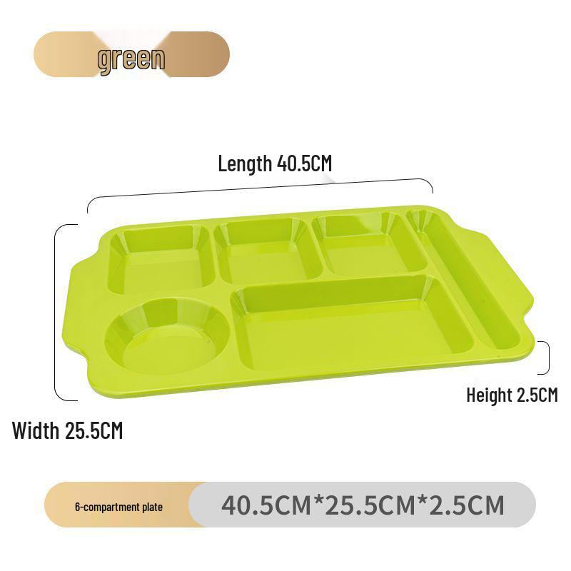 Drop-Proof Melamine Six-Grid Food-Grade Dining Plate